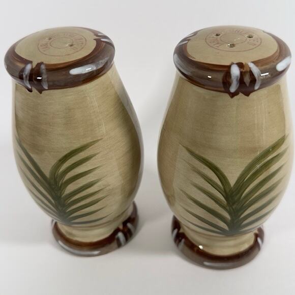 Tabletops Unlimited Bora Bora Salt & Pepper Shaker Set Palm Trees, Bamboo Edge - Picture 16 of 16